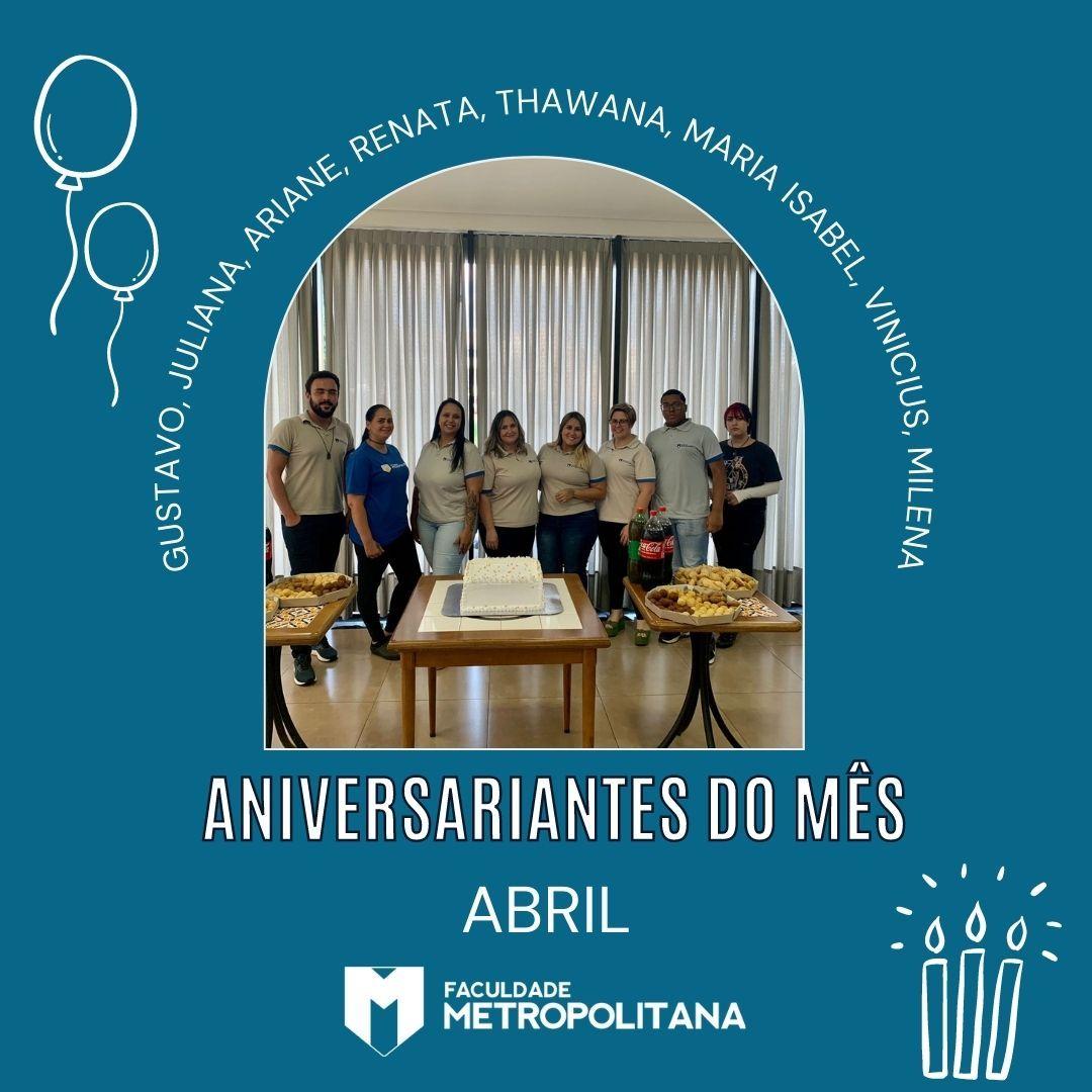 Aniversariantes do mês de Abril