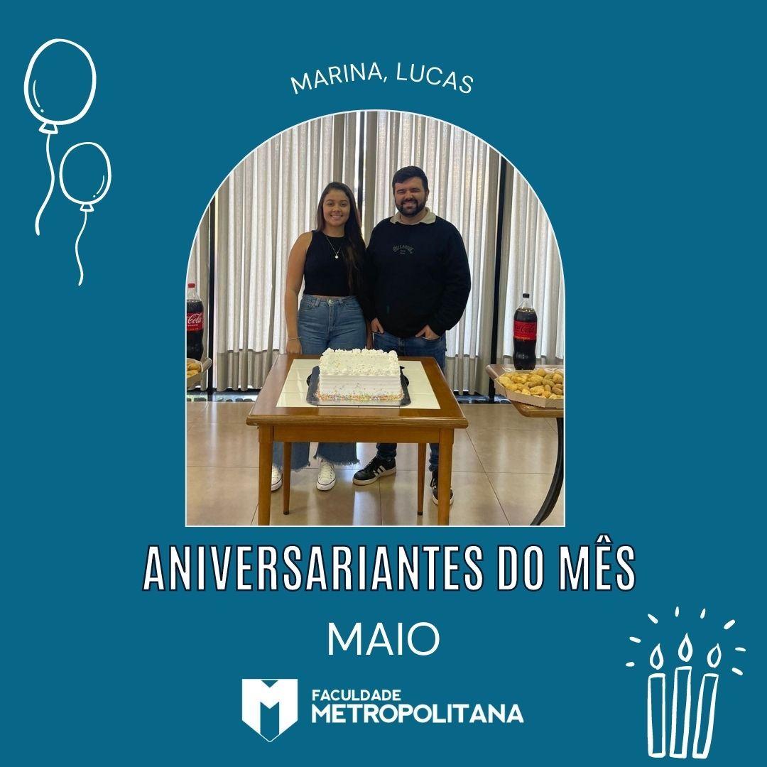Aniversariantes do mês de Maio