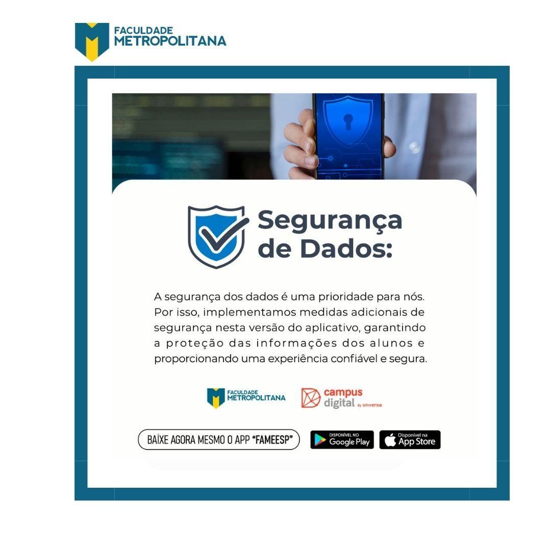 Aplicativo FAMEESP garante segurança de dados