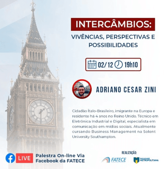 Palestra online: Intercâmbio