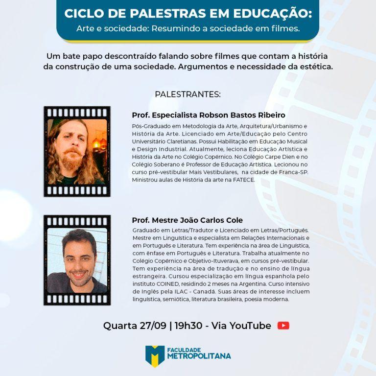 CICLO DE PALESTRAS EM EDUCAÇÃO ABORDA TEMA SOBRE ARTE E SOCIEDADE