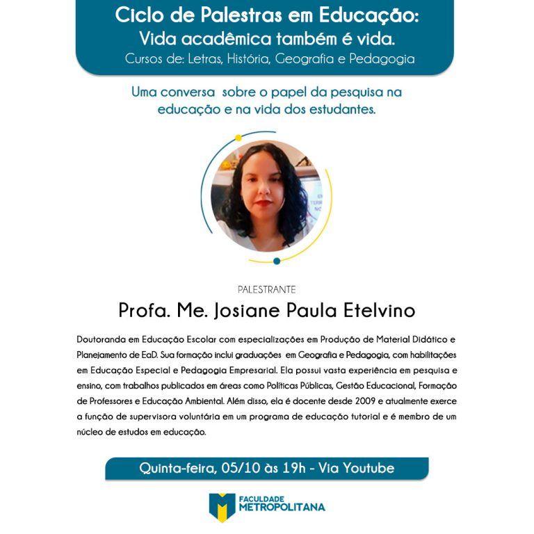 CICLO DE PALESTRAS EM EDUCAÇÃO