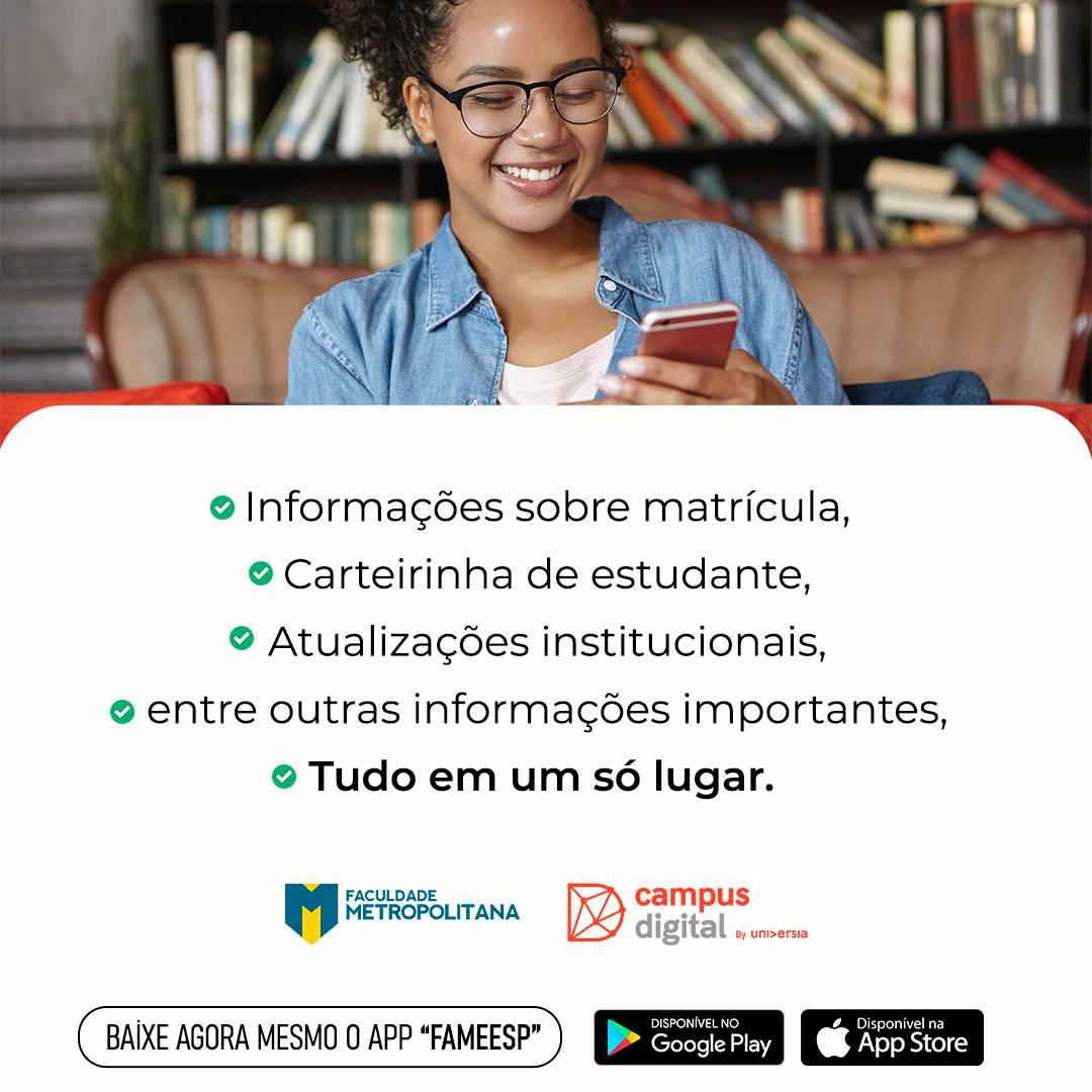 Aplicativo digital da FAMEESP oferece vários benefícios aos alunos